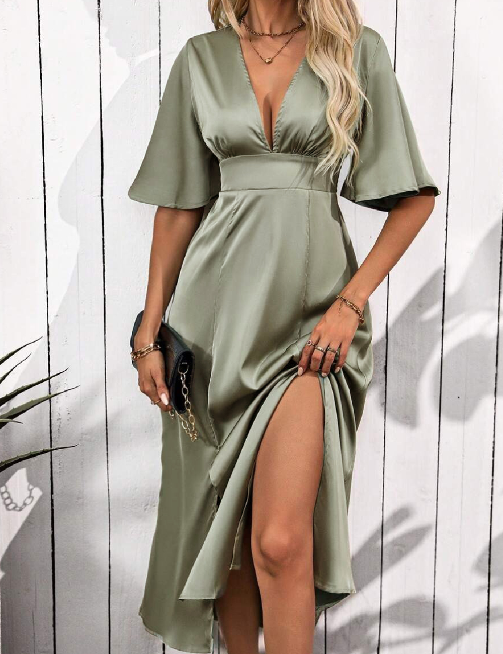Rochie medie SHEIN, verde