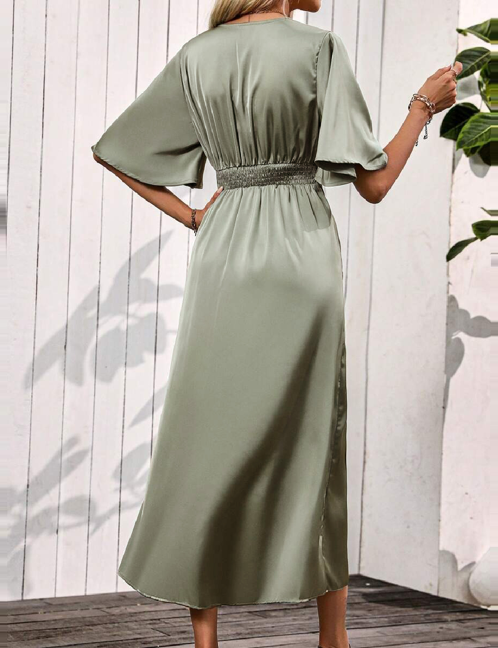 Rochie medie SHEIN, verde - 1 | YEO