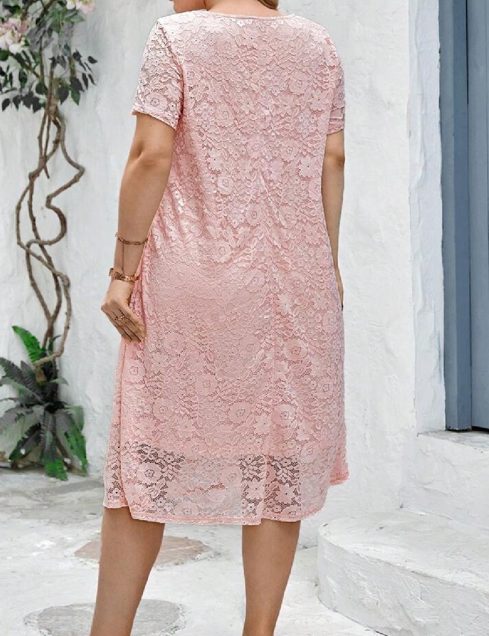 Rochie medie SHEIN CURVE, roz - 1 | YEO