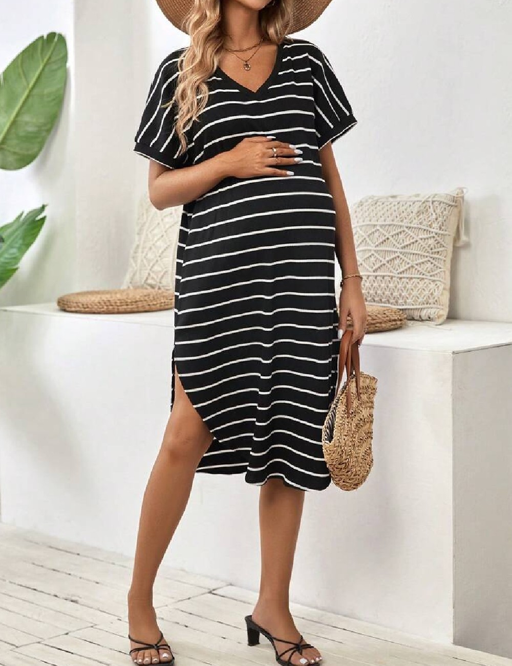 Rochie medie SHEIN Maternity, negru - 1 | YEO