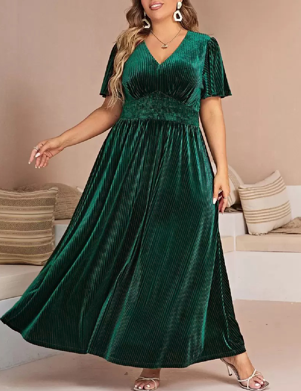 Rochie lunga SHEIN CURVE, verde