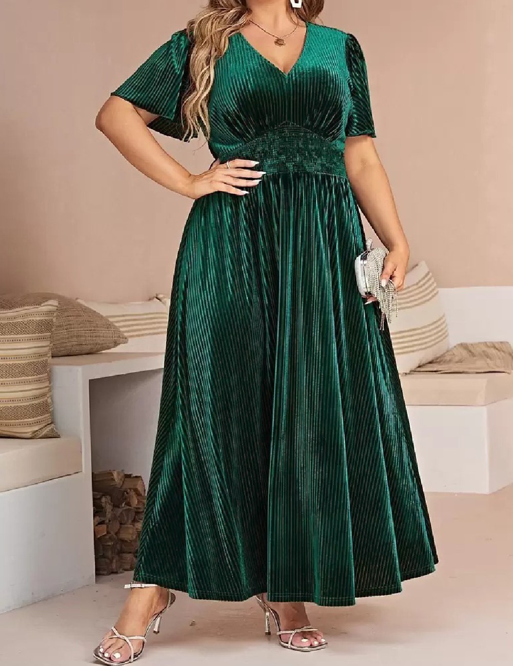 Rochie lunga SHEIN CURVE, verde - 1 | YEO