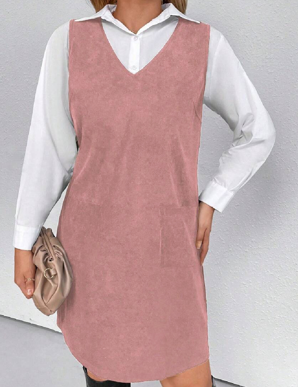 Rochie scurta SHEIN CURVE, roz - 1 | YEO