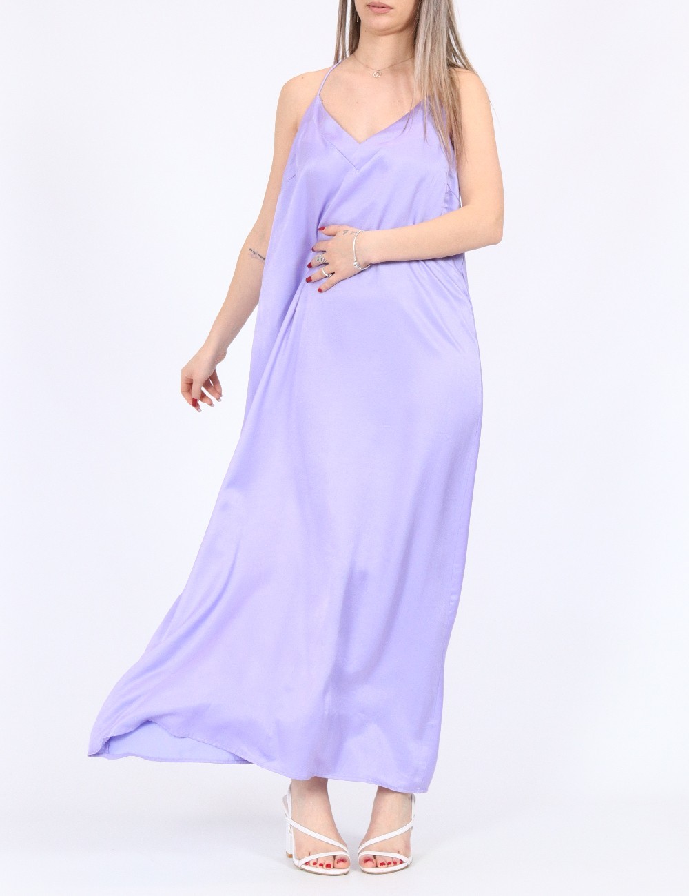 Rochie lunga Vila, mov - 1 | YEO