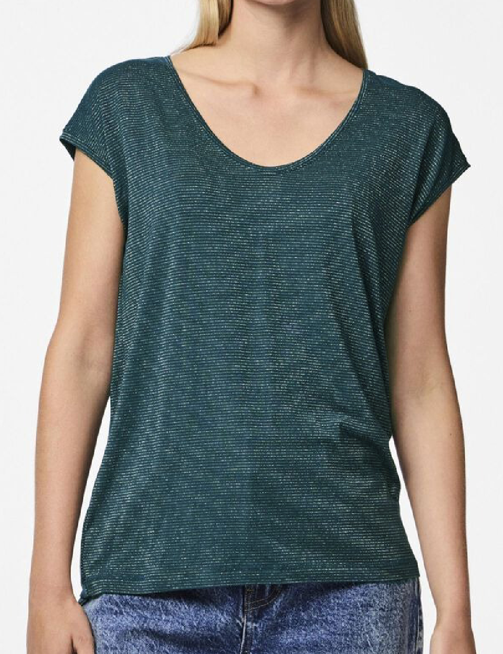 Tricou Pieces, turcoaz