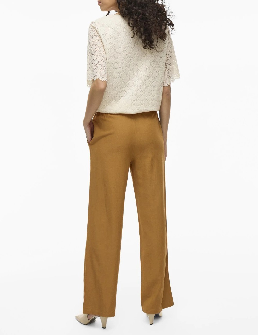 Pantaloni Vila, maro - 1 | YEO