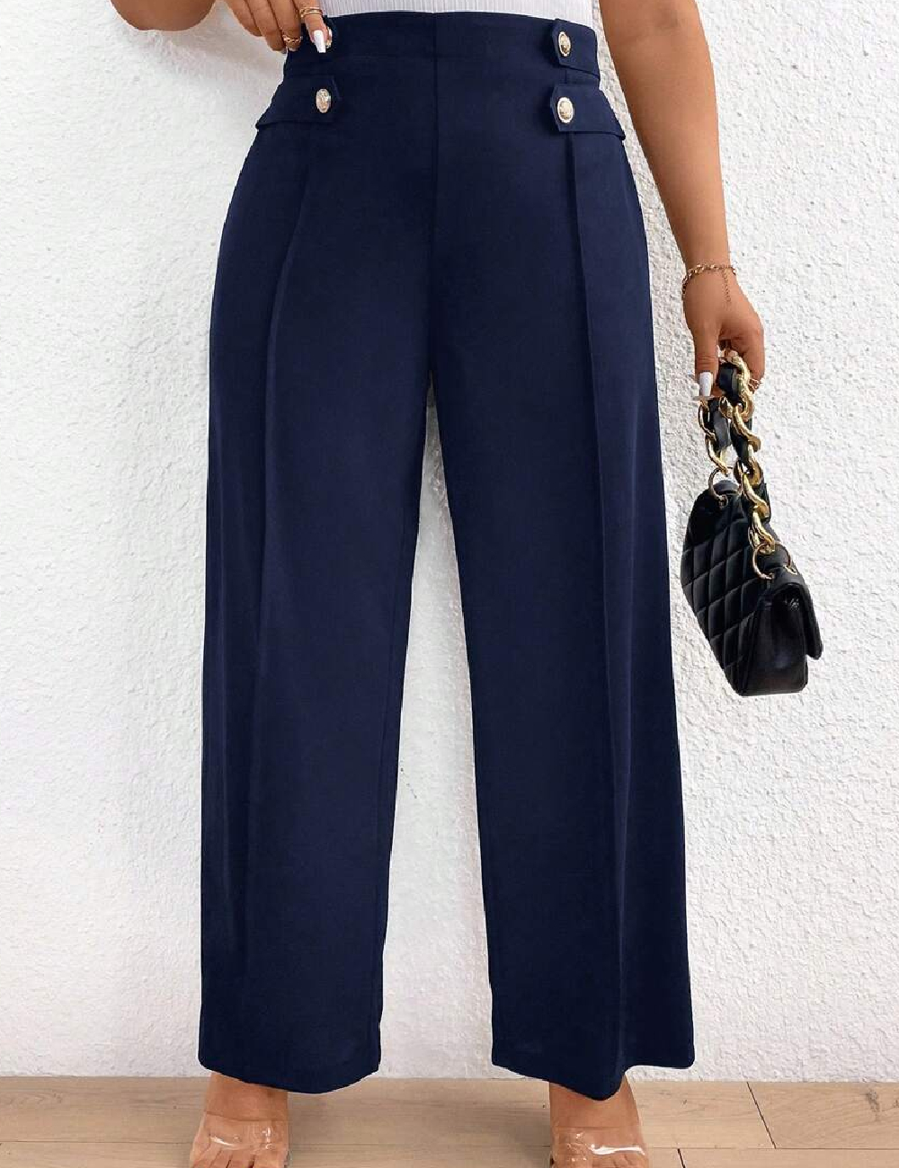 Pantaloni SHEIN CURVE, bleumarin