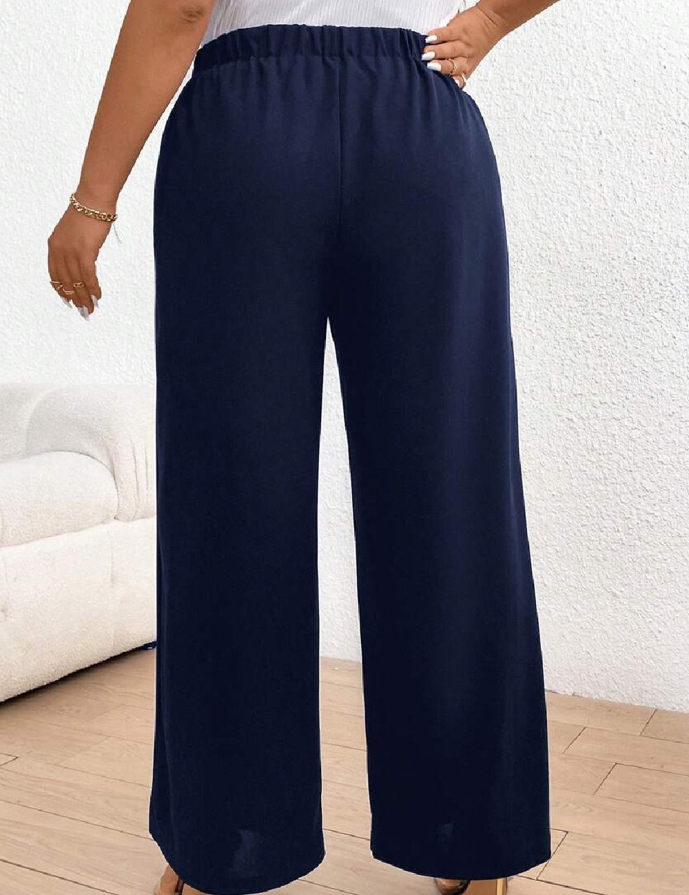 Pantaloni SHEIN CURVE, bleumarin - 1 | YEO