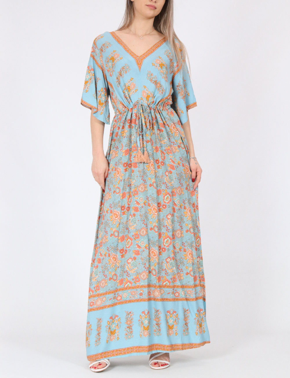 Rochie lunga Rusttydustty, albastru - 1 | YEO