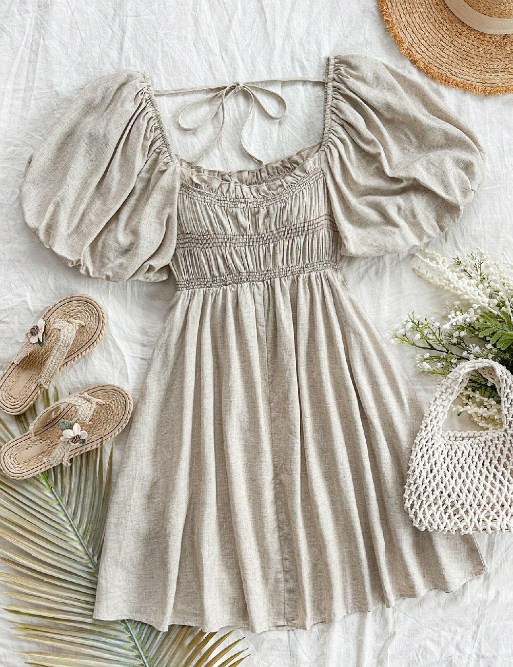 Rochie scurta SHEIN, crem