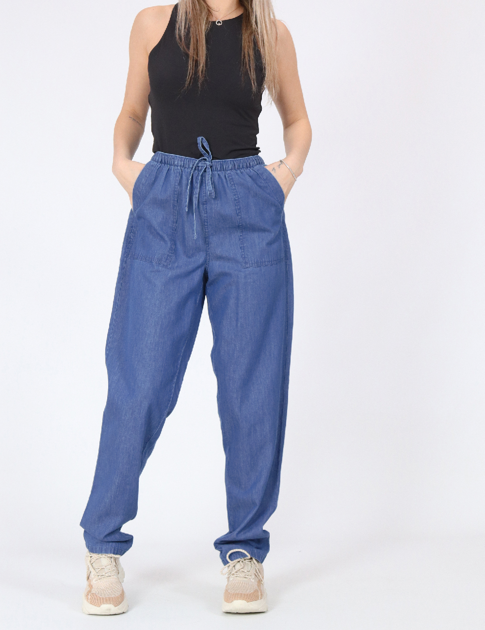 Pantaloni Jacqueline de Yong, albastru