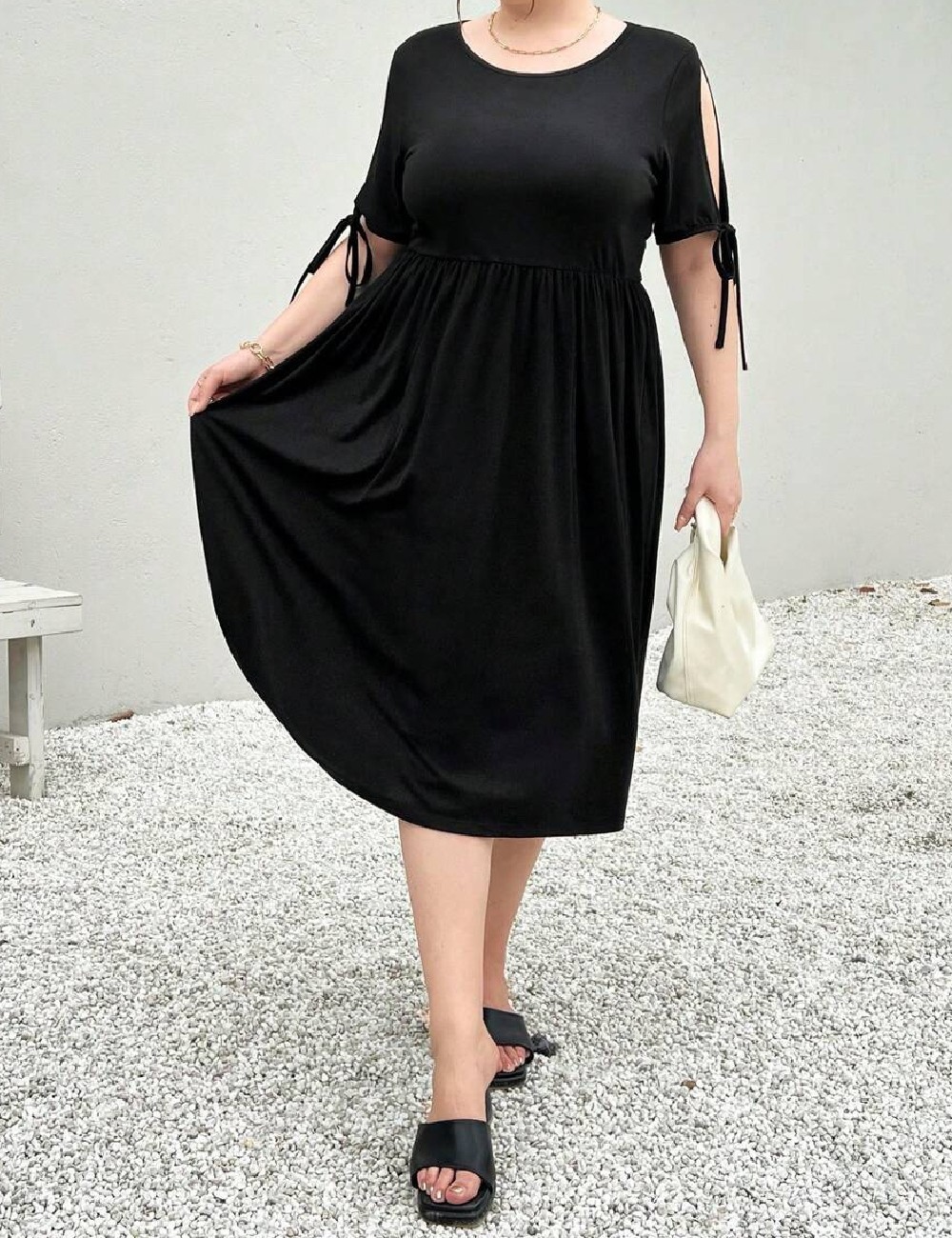 Rochie medie SHEIN CURVE, negru - 1 | YEO
