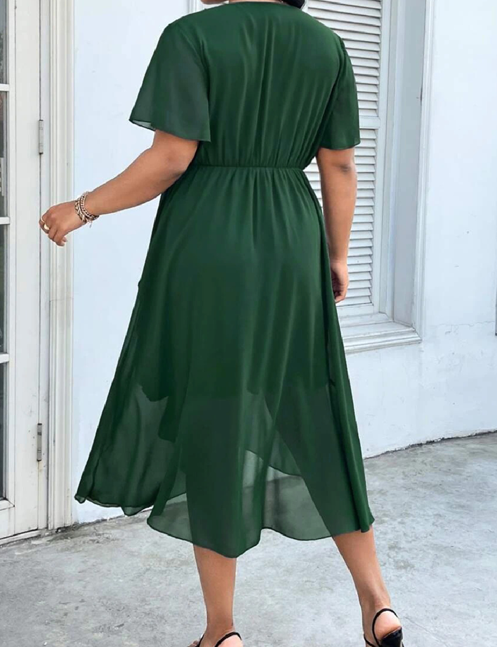Rochie medie SHEIN CURVE, verde - 1 | YEO