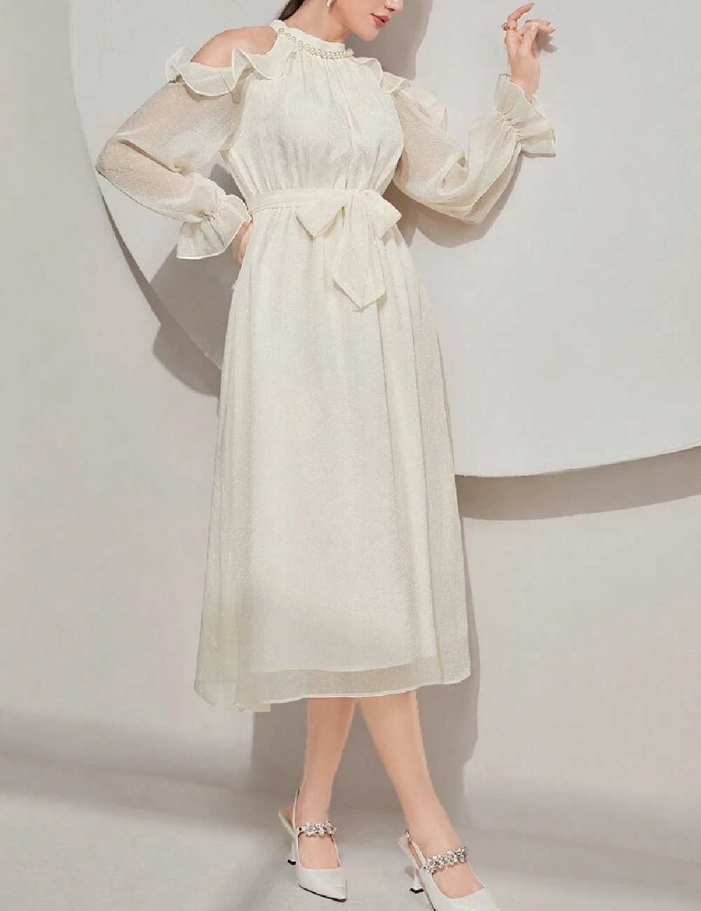 Rochie medie SHEIN, crem