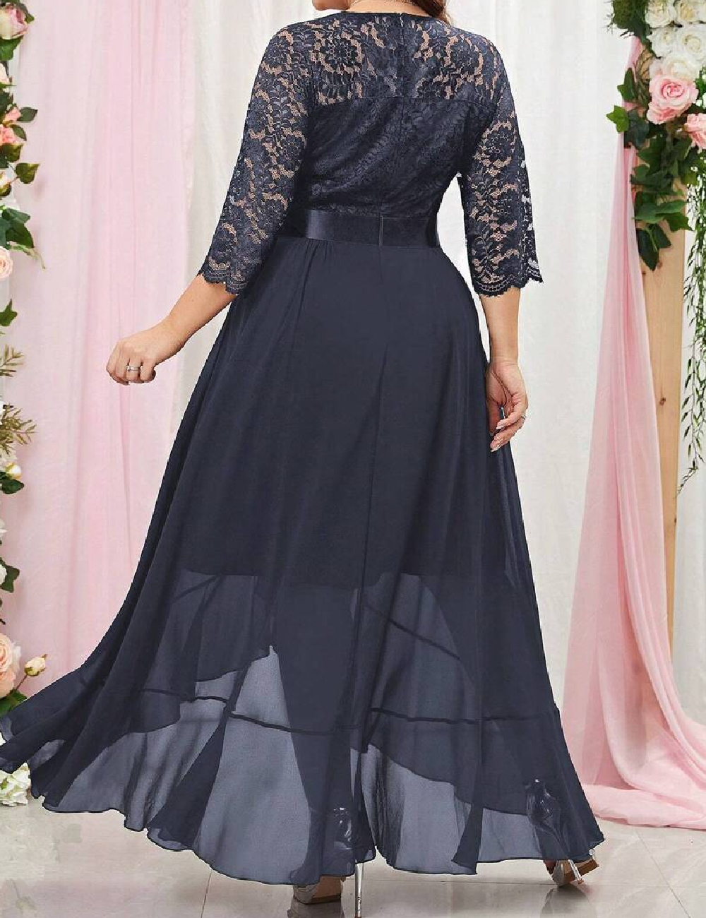 Rochie lunga MISSMAY Plus Size, albastru - 1 | YEO