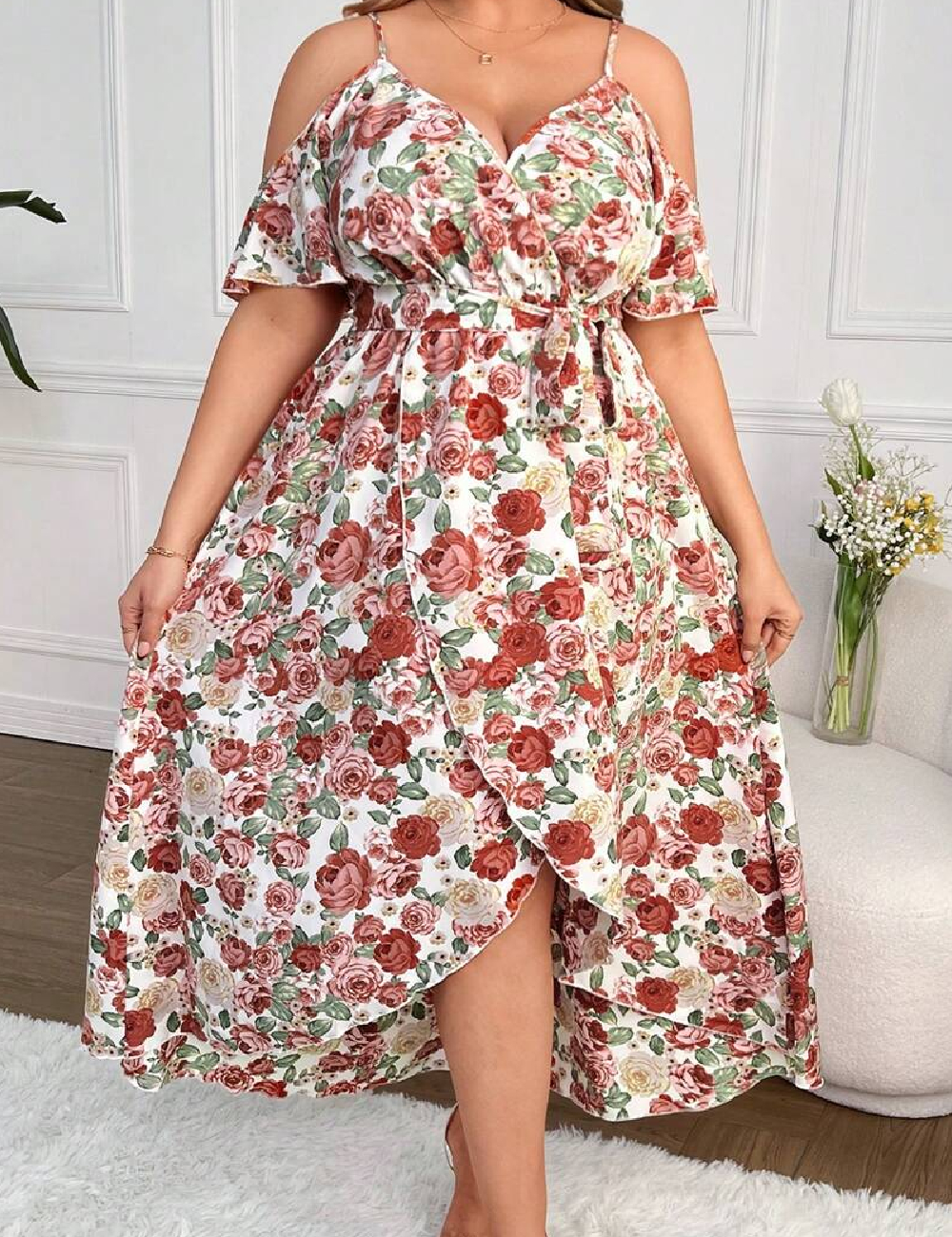 Rochie medie SHEIN CURVE, floral print