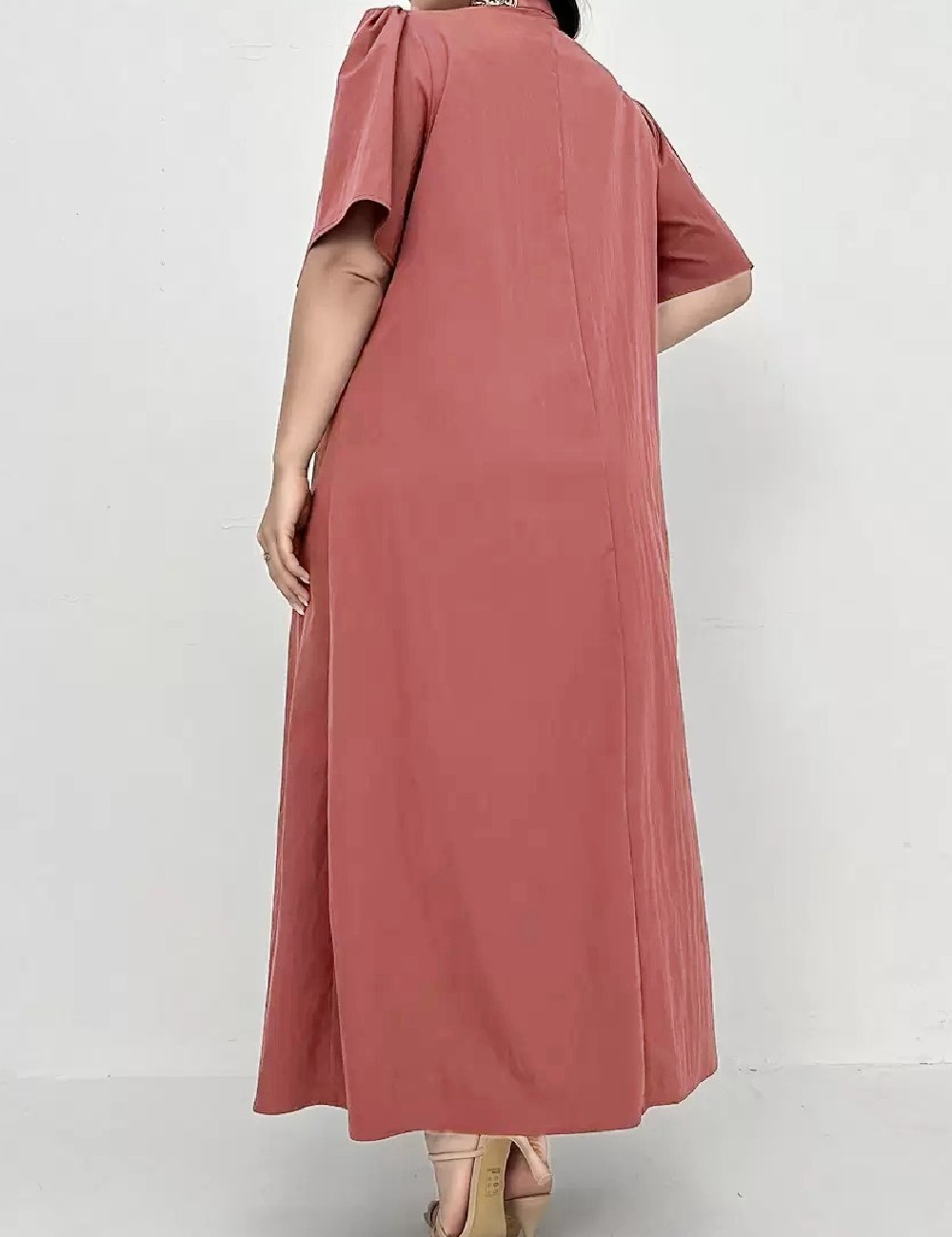 Rochie lunga SHEIN CURVE, roz pudra inchis - 1 | YEO