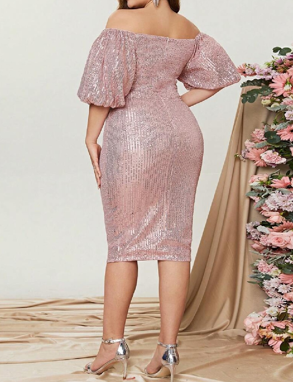 Rochie medie Faeriesty Plus Size, roz - 1 | YEO