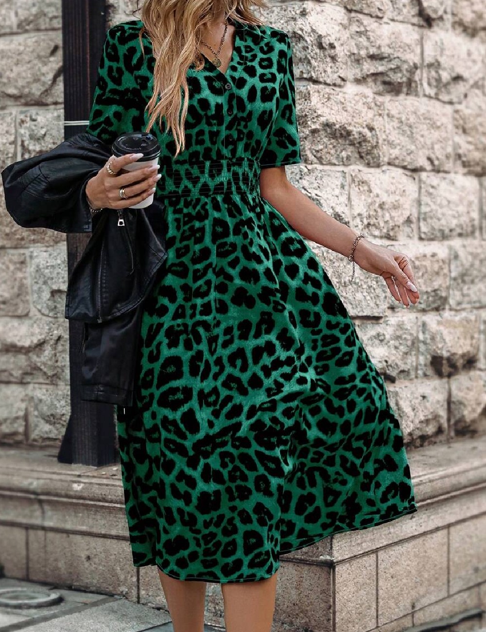 Rochie medie SHEIN, verde - 1 | YEO