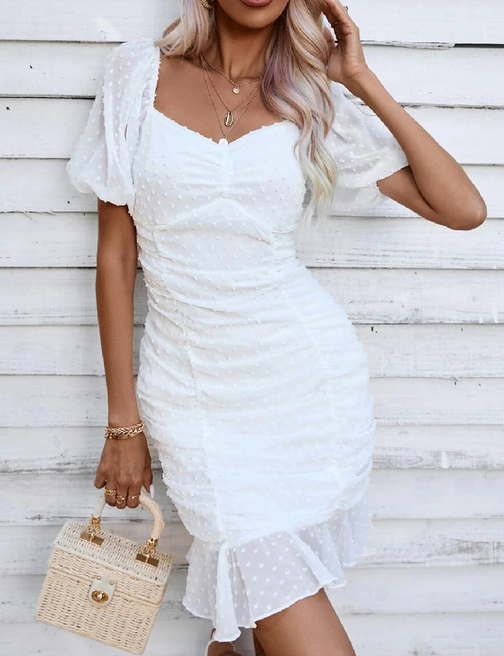 Rochie scurta SHEIN, alb
