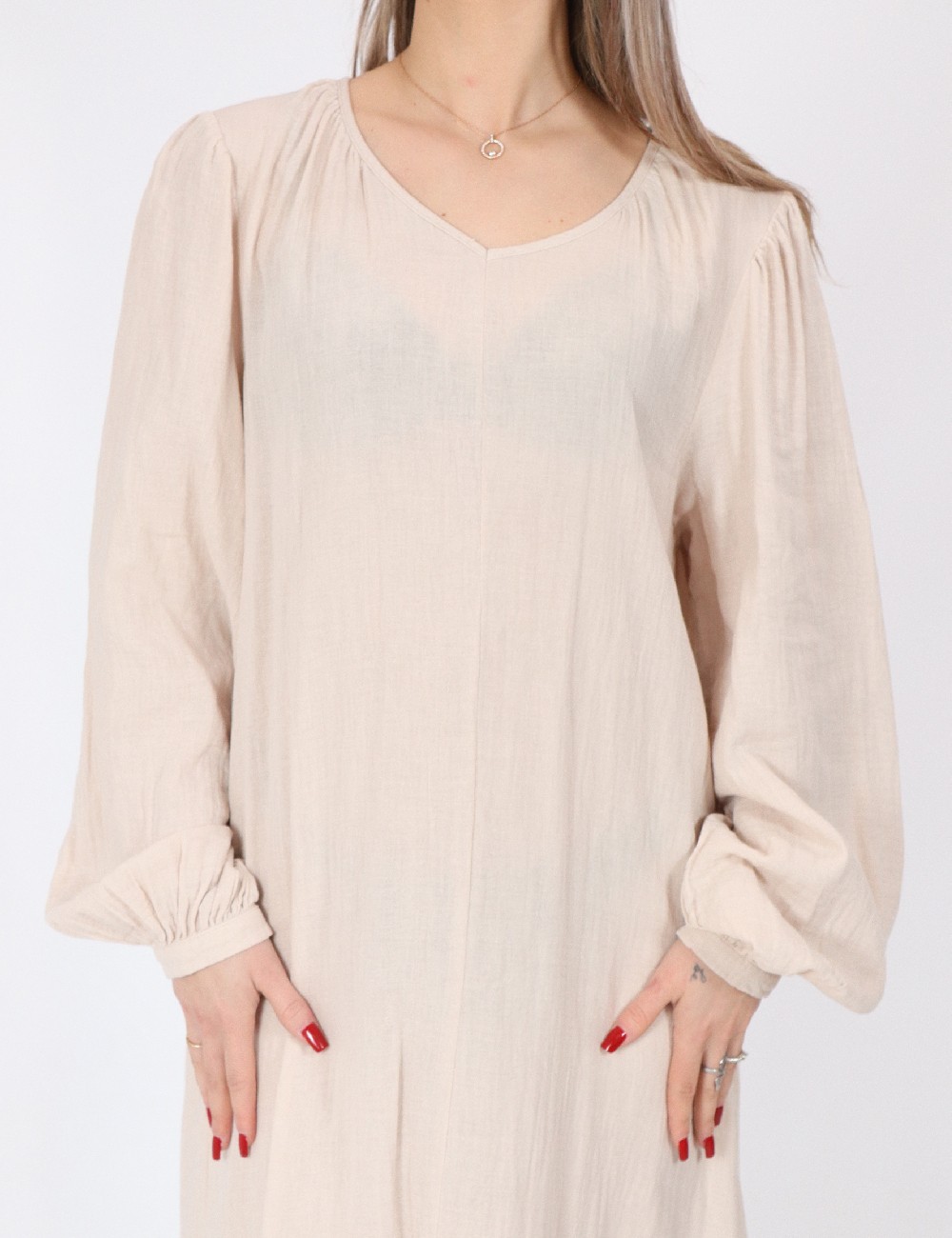 Rochie lunga Pieces, crem - 1 | YEO