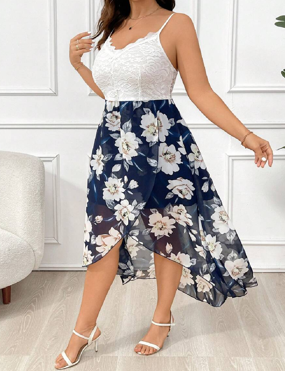 Rochie medie SHEIN CURVE, albastru