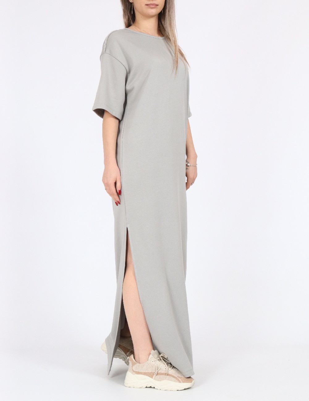 Rochie lunga Noisy May, gri - 1 | YEO
