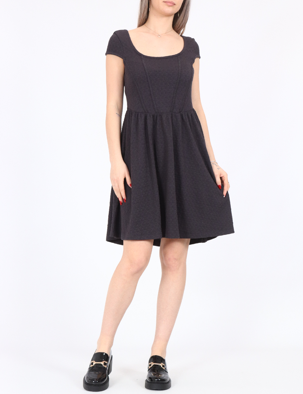 Rochie scurta Noisy May, gri inchis