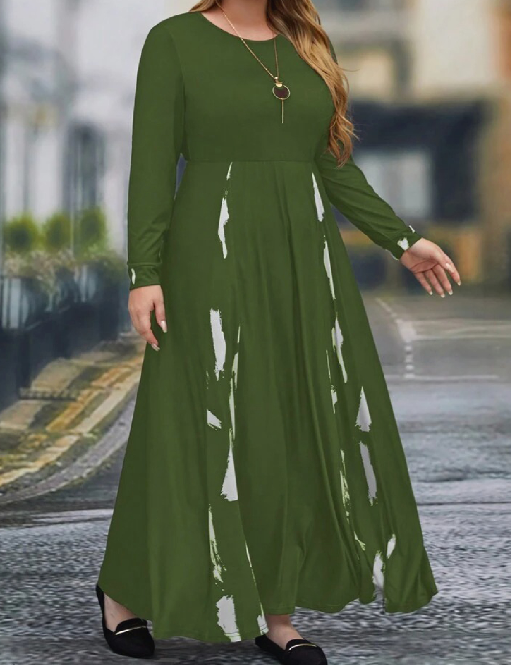 Rochie lunga SHEIN CURVE, verde