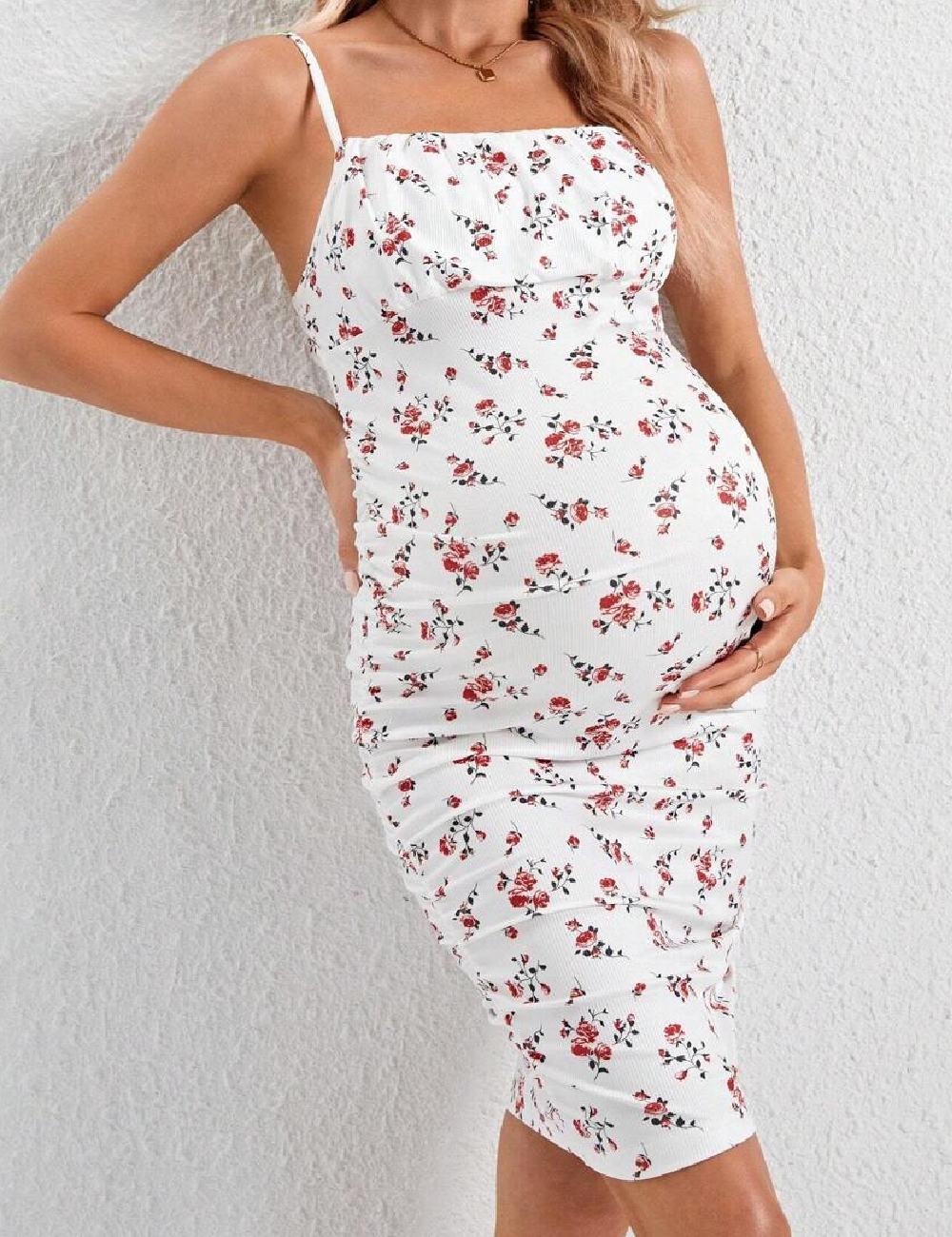 Rochie scurta SHEIN Maternity, alb