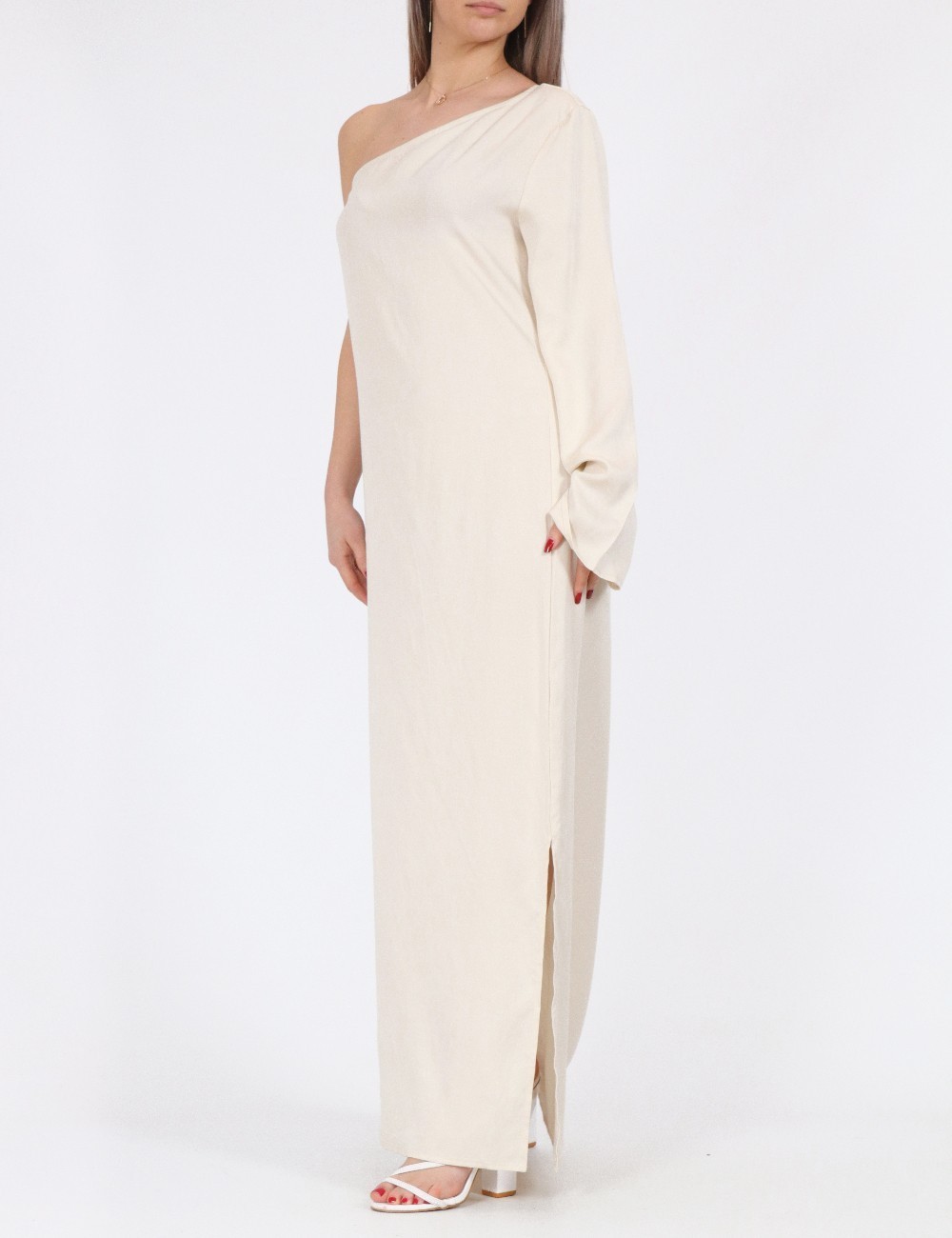 Rochie lunga Vila, crem - 1 | YEO