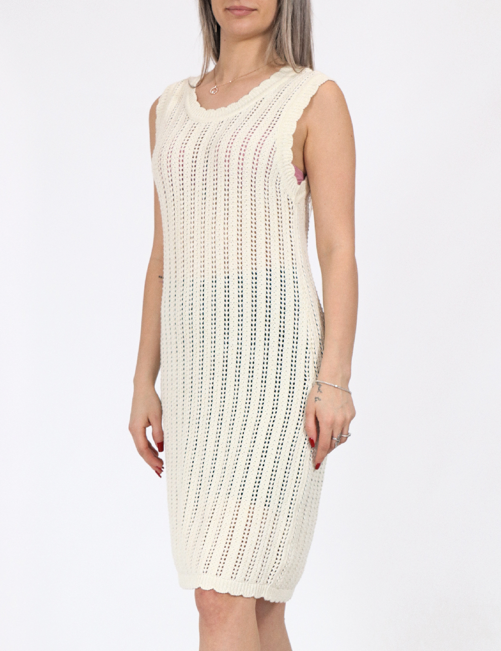 Rochie scurta Noisy May, crem
