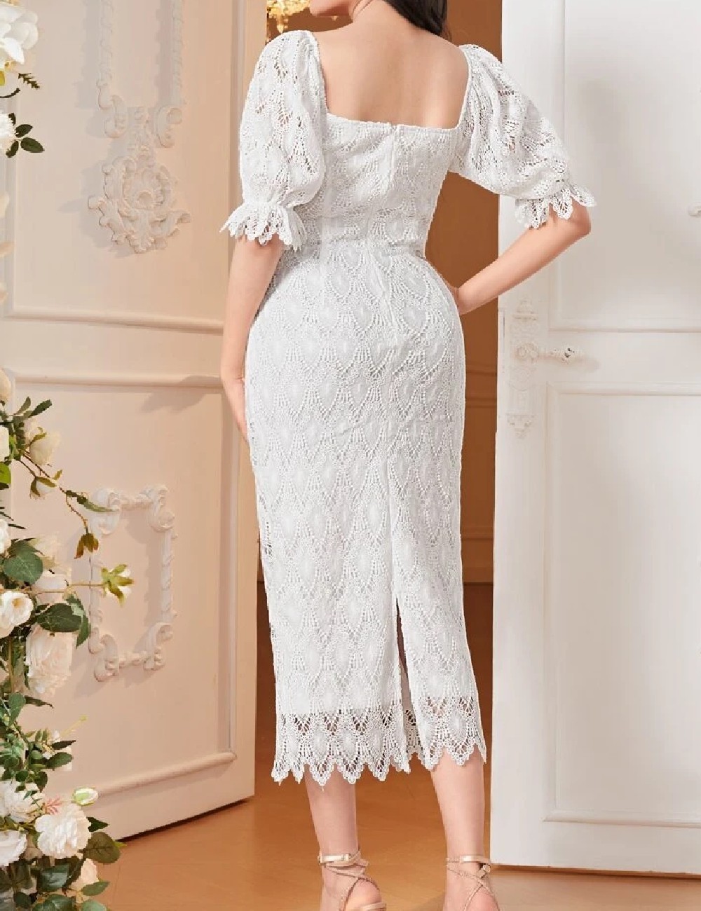 Rochie medie SHEIN, alb - 1 | YEO
