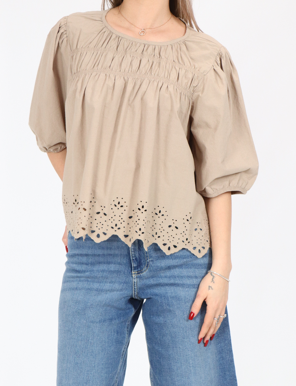 Bluza Pieces, maro