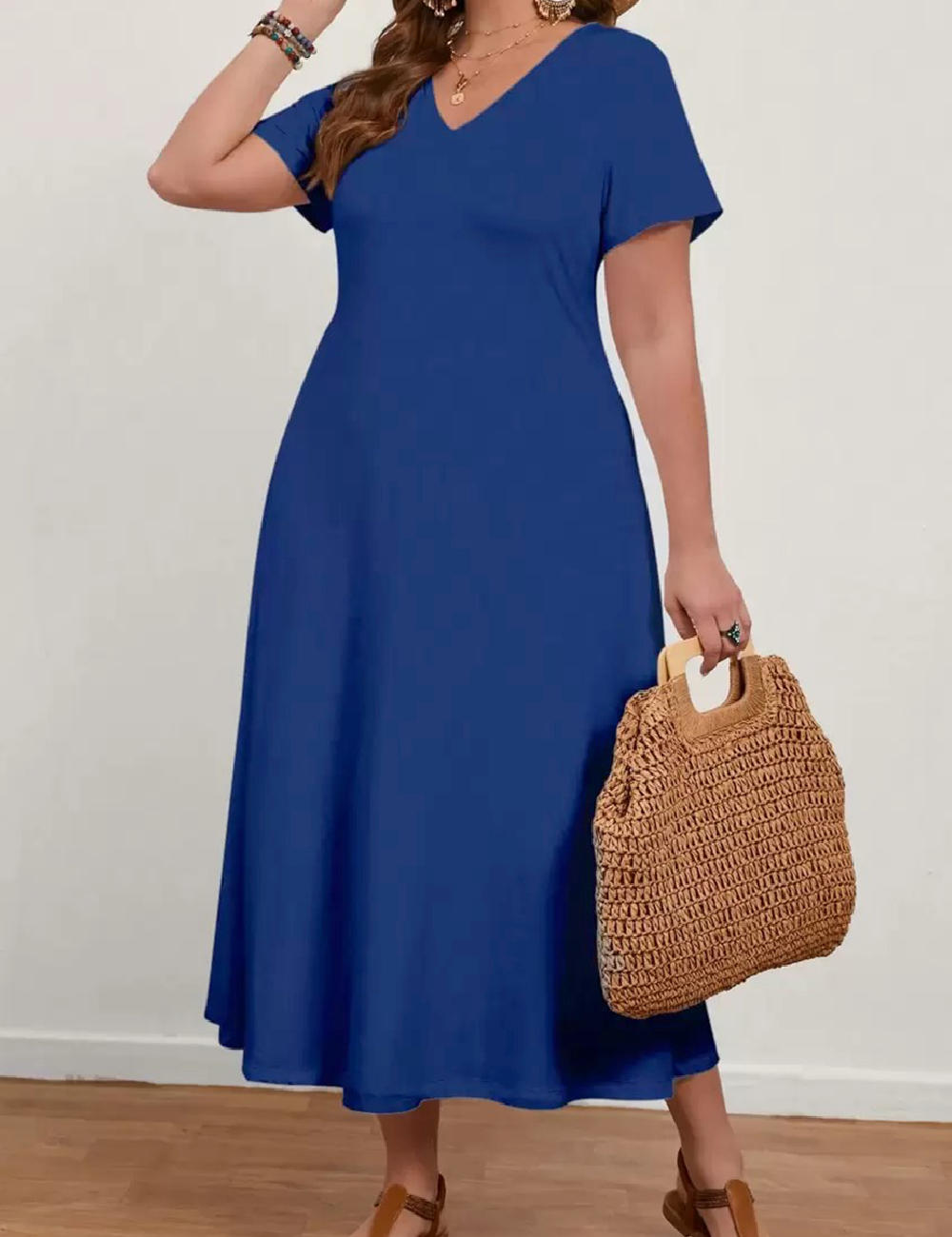 Rochie lunga Emery Rose Curve, albastru