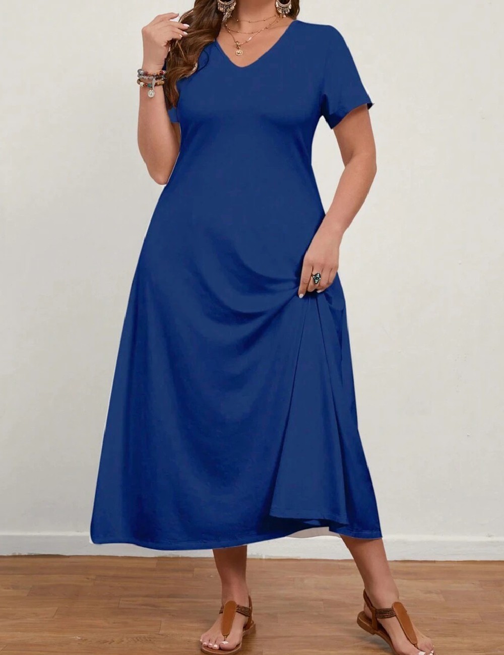 Rochie lunga Emery Rose Curve, albastru - 1 | YEO