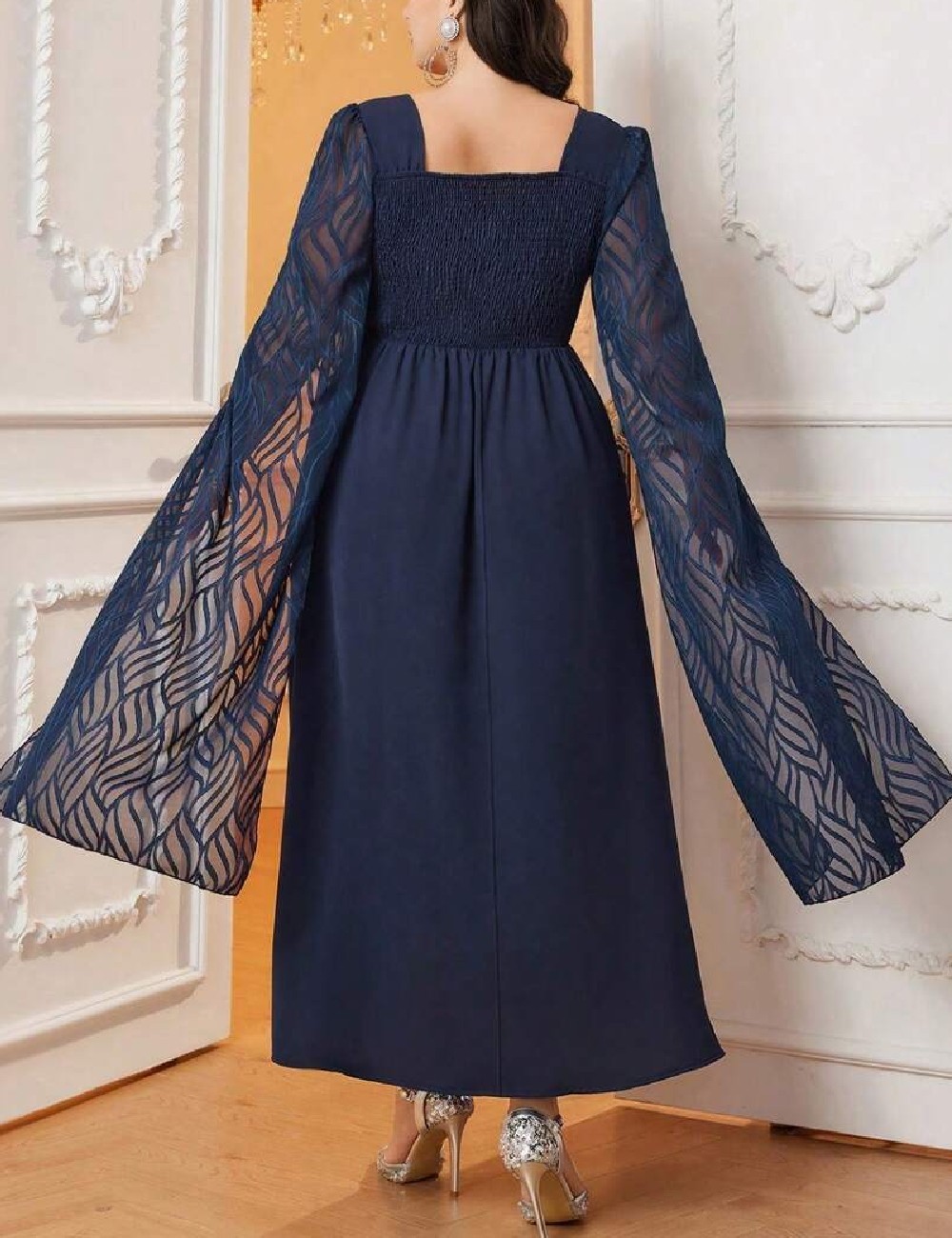Rochie lunga SHEIN CURVE, bleumarin - 1 | YEO
