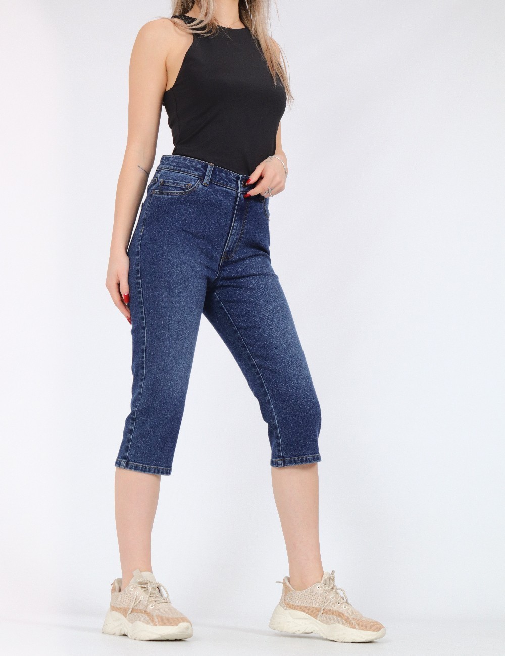 Pantaloni trei sferturi Noisy May, albastru - 1 | YEO