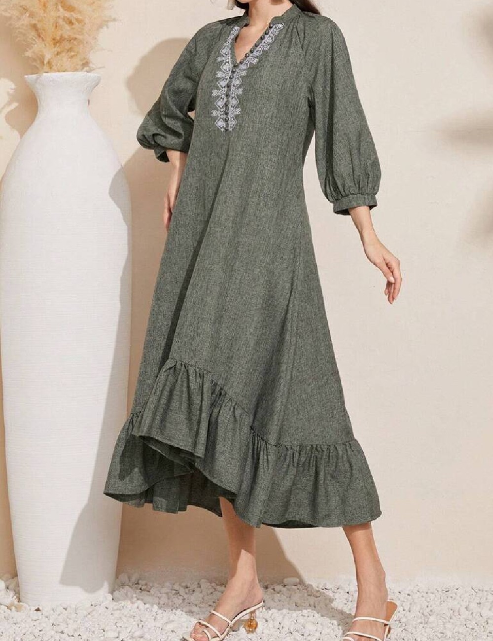 Rochie medie SHEIN, verde - 1 | YEO