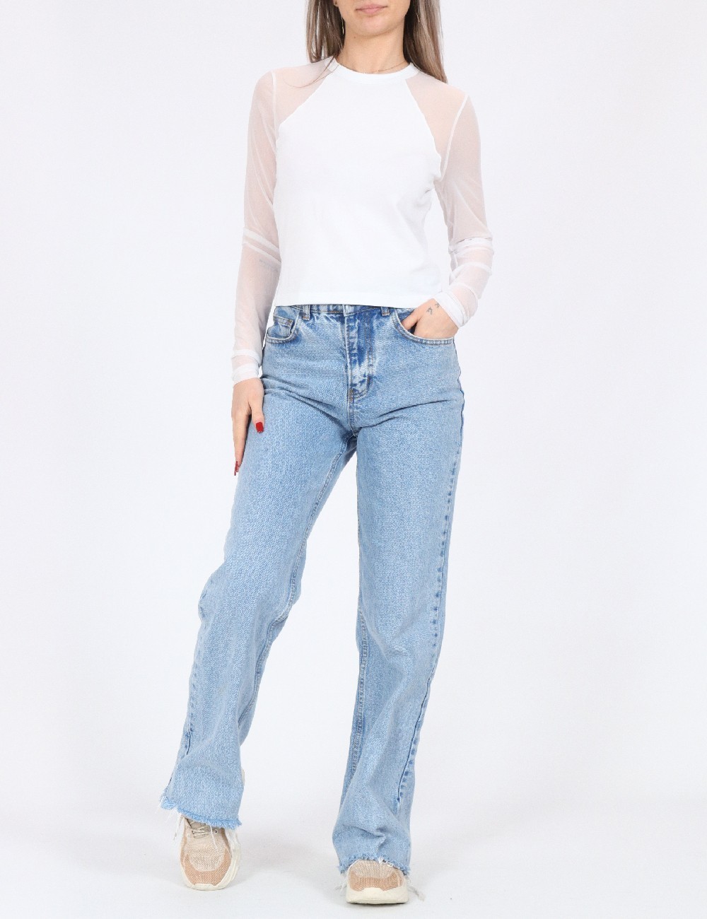 Bluza Noisy May, alb - 1 | YEO