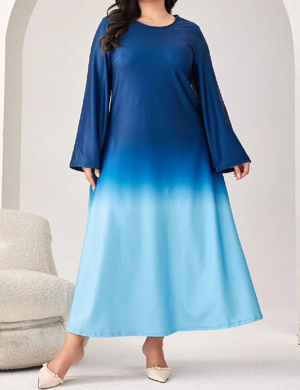 Rochie lunga SHEIN CURVE, albastru