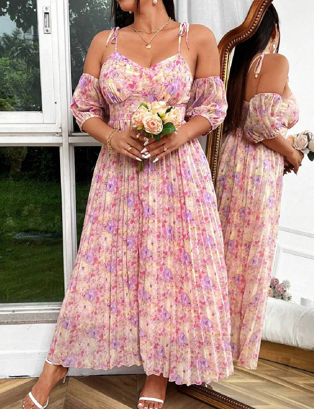 Rochie lunga SHEIN CURVE, roz