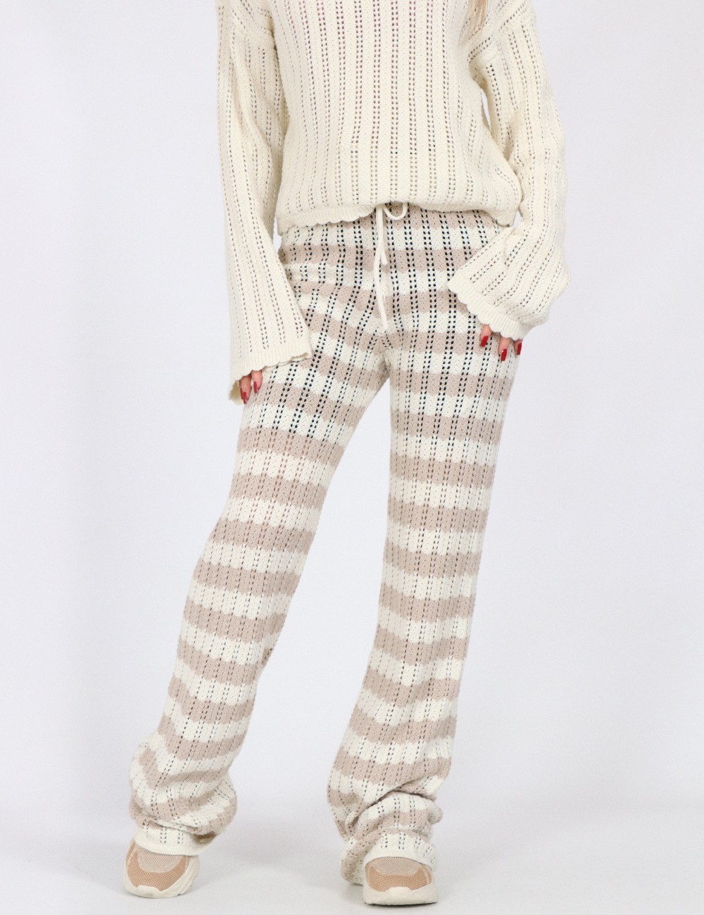 Pantaloni Noisy May, alb/crem - 1 | YEO