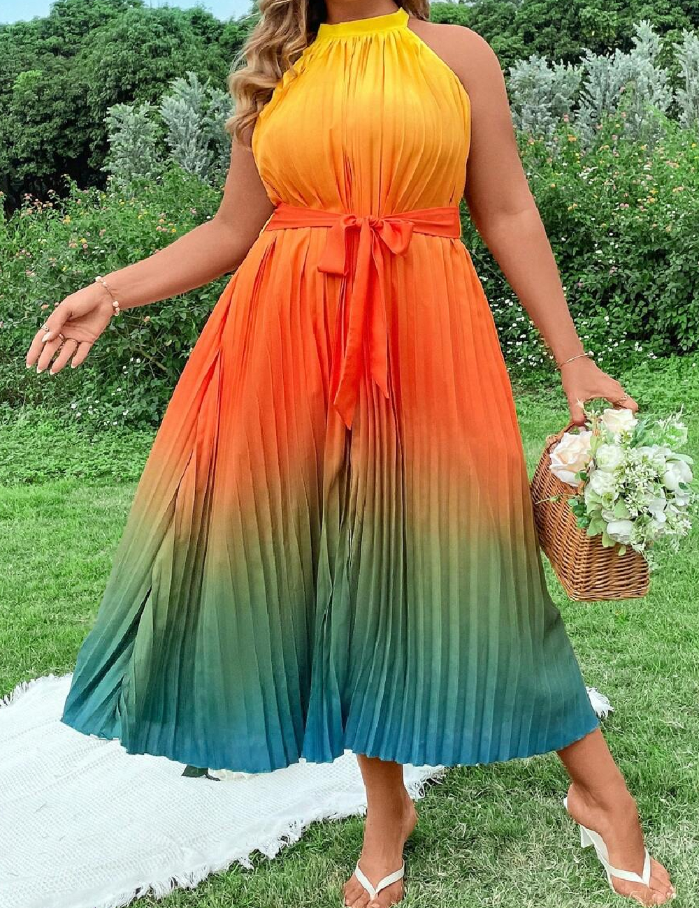 Rochie lunga SHEIN CURVE, mix culori