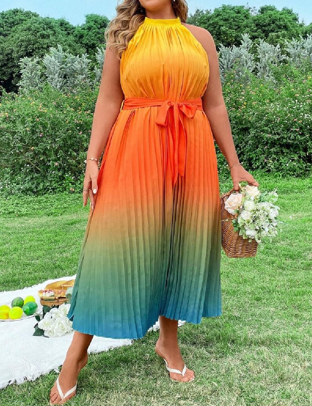 Rochie lunga SHEIN CURVE, mix culori - 1 | YEO