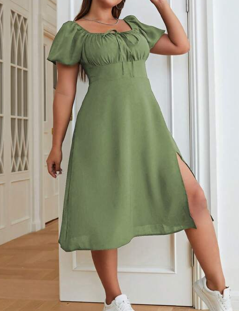 Rochie medie SHEIN CURVE, verde