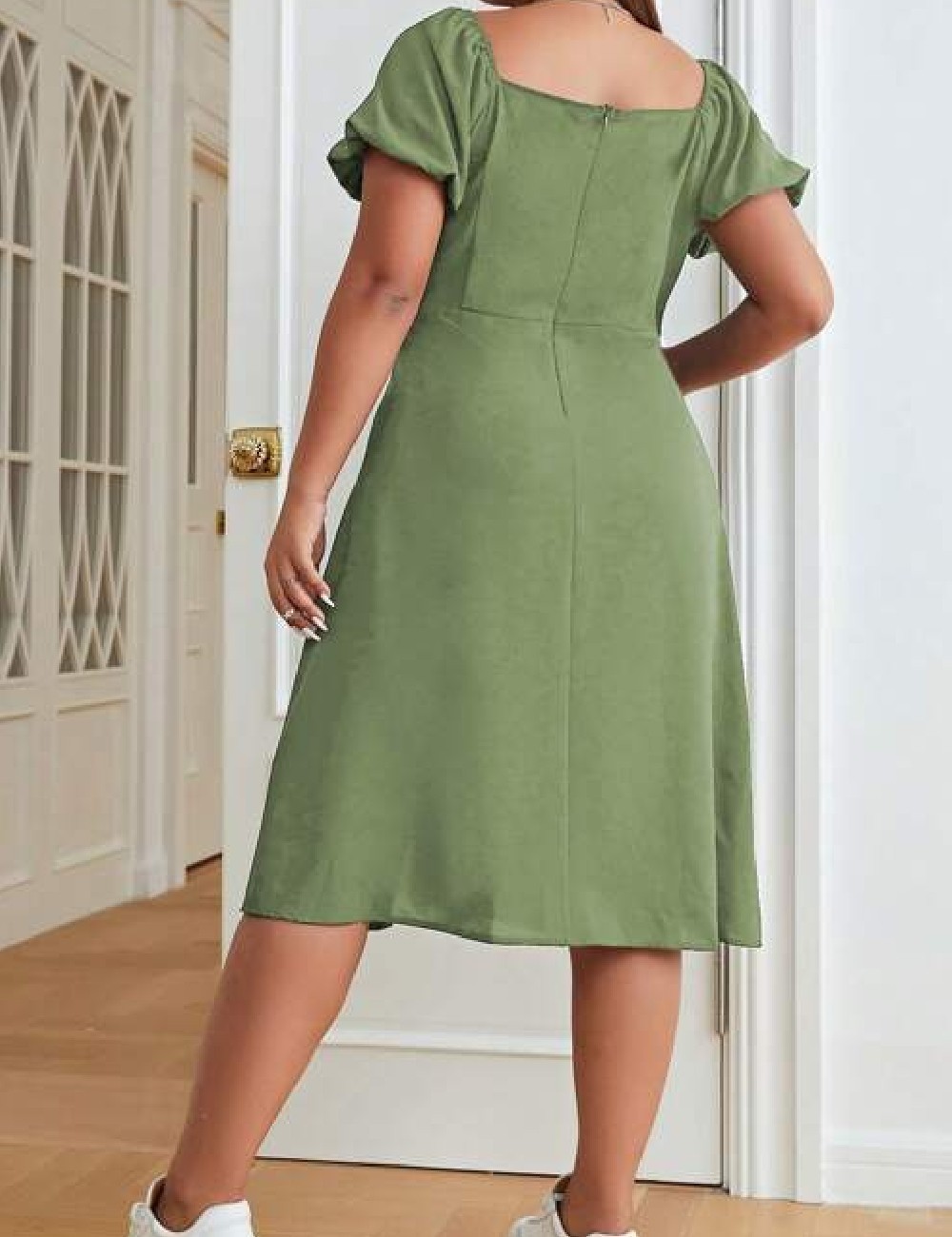 Rochie medie SHEIN CURVE, verde - 1 | YEO