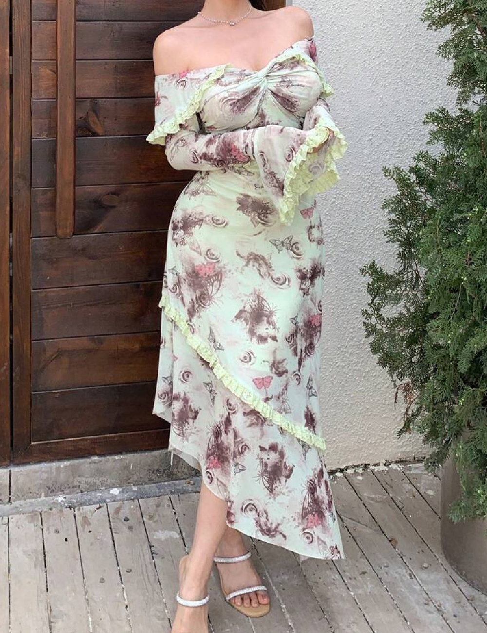 Rochie medie Dazy, verde