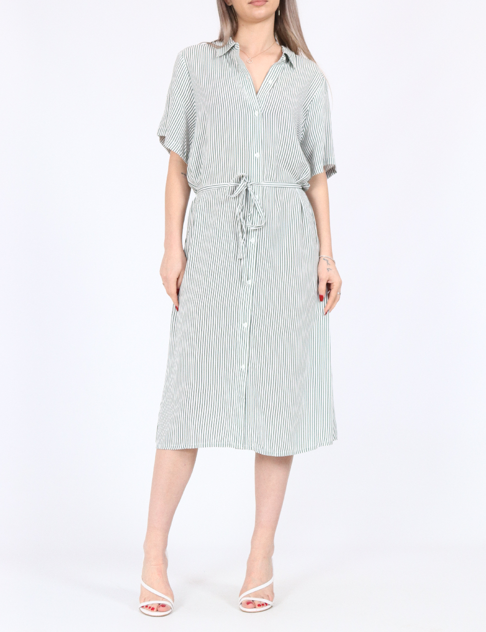 Rochie medie Vila, alb