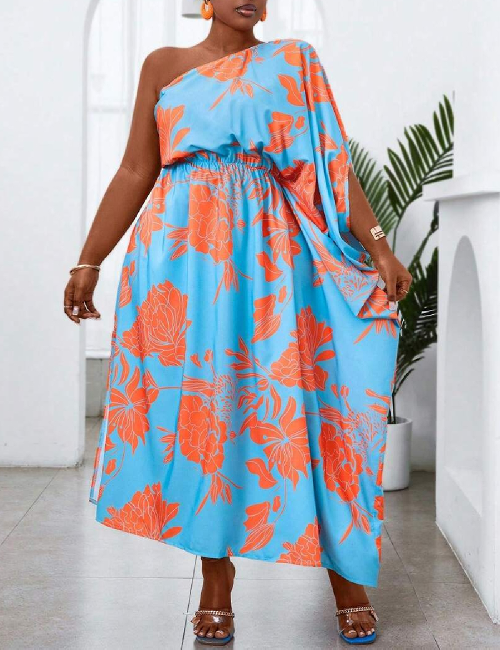 Rochie lunga SHEIN CURVE, albastru